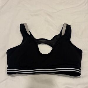 Lacoste Classic Black Sports Bra with White Trim
